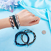 32Pcs 8 Styles Polyester & Spandex Cord Braided Bead Bracelets BJEW-TAC0064-7