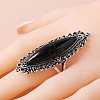 Horse Eye Alloy with Resin Finger Rings FS-WG13A66-01-2