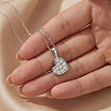925 Sterling Silver Full Paved 0.22CT Crystal Moissanite Heart Pendant Necklaces for Women TX8783-3