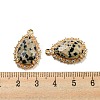 Natural Dalmatian Jasper Faceted Pendants G-M431-13G-02-3