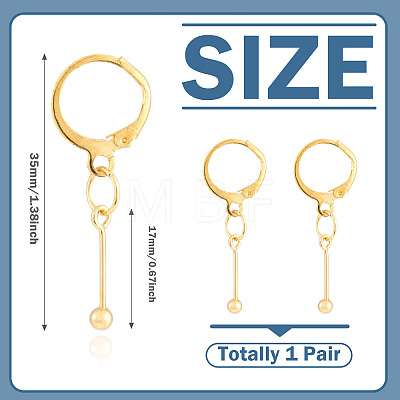 Brass Leverback Earring Findings EJEW-TAC00035-1