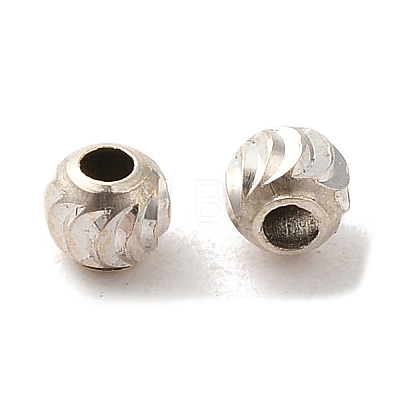 925 Sterling Silver Corrugated Round Spacer Beads STER-K178-02D-S-1