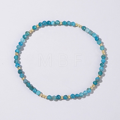 Gemstone & Brass Beads Stretch Bracelets LN0017-3-1