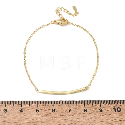 Brass Micro Pave Clear Cubic Zirconia Link Bracelets BJEW-E114-01B-G-1