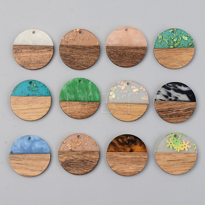 Resin & Walnut Wood Pendants RESI-S389-025A-1