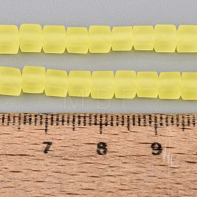 Transparent Frosted Glass Beads Strands GLAA-N072-01A-A20-1