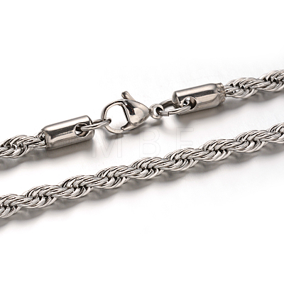 304 Stainless Steel Rope Chain Necklaces NJEW-M151-26-1
