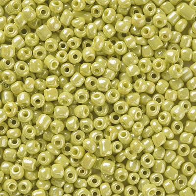 6/0 Opaque Colors Lustered Round Glass Seed Beads X-SEED-A012-4mm-122-1