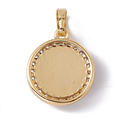 Brass Micro Pave Clear Cubic Zirconia Pendants KK-G439-55G-1