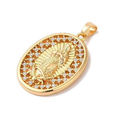 Brass Micro Pave Cubic Zirconia Pendants KK-M294-06G-02-1