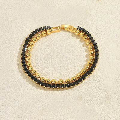 Elegant Brass Micro Pave Cubic Zirconia Tennis Bracelets DE3220-3-1