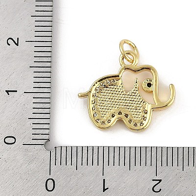 Rack Plating Brass Micro Pave Clear Cubic Zirconia Pendants KK-U032-25G-01-1