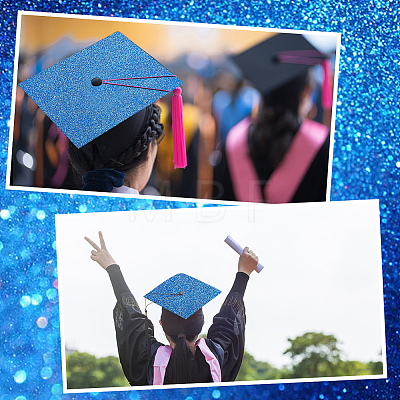 Square EVA Glitter Graduation Cap Topper Stickers DIY-WH20053-05F-1