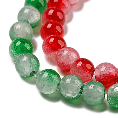 Crackle Baking Painted Imitation Jade Glass Beads Strands DGLA-T003-6mm-M-1