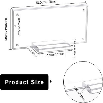 3 Sets Transparent Acrylic Currency Display Frames ODIS-CA0001-14-1