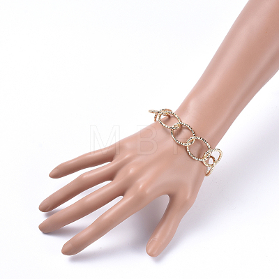 Aluminum Textured Cable Chain Bracelets & Necklaces Jewelry Sets SJEW-JS01094-03-1