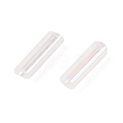 Transparent Colours Rainbow Glass Bugle Beads TSDB6MM161-1