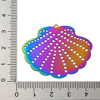 Ion Plating(IP) 201 Stainless Steel Etched Metal Embellishments Pendants STAS-G328-02H-RC-1