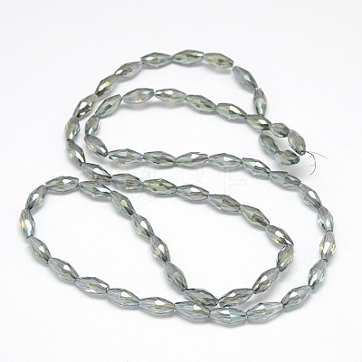 Electroplate Crystal Glass Rice Beads Strands EGLA-F042-A10-1