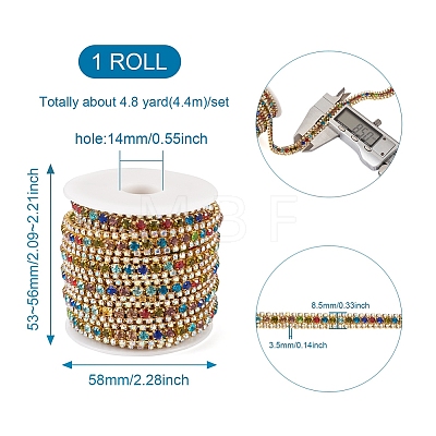 Fashewelry Zinc Alloy Rhinestone Strass Chains FIND-FW0001-30G-1