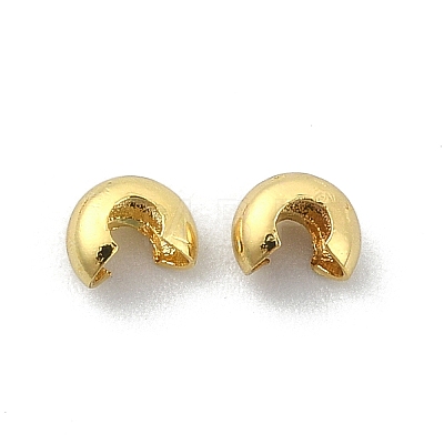 Brass Crimp Beads Covers KK-P232-14G-1