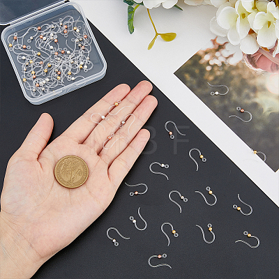 80Pcs 4 Colors Eco-Friendly Plastic Earring Hooks STAS-FH0002-15-1