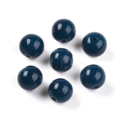 Opaque Solid Color Glass Beads GLAA-N007-8mm-A06-1