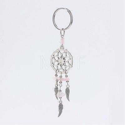 Woven Net/Web with Feather Alloy Keychain KEYC-JKC00125-1