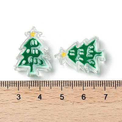 Christmas Decorations Theme Opaque Acrylic Bead with Enamel OACR-Z021-01L-1