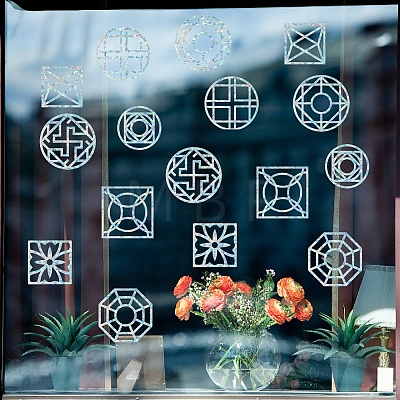 Waterproof PVC Colored Laser Stained Window Film Static Stickers DIY-WH0314-118-1