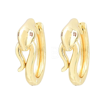 Brass Micro Pave Cubic Zirconia Hoop Earrings KK-CBAD104-04G-F-1