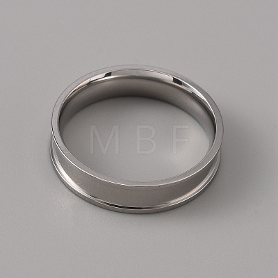 201 Stainless Steel Grooved Finger Ring Settings STAS-WH0027-27G-P-1