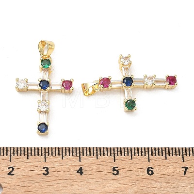 Brass Micro Pave Cubic Zirconia Pendants KK-P350-25G-01-1