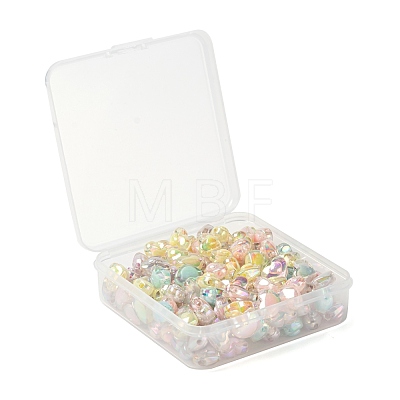 150Pcs 5 Colors Transparent Acrylic Beads X1-TACR-LS0001-09-1