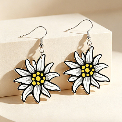 Iron & Acrylic Dangle Earrings for Women WGF0FCA-01-1
