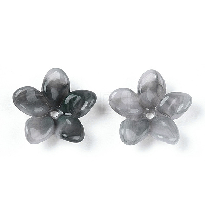 Two-tone Opaque Acrylic Bead Caps OACR-G034-05A-1