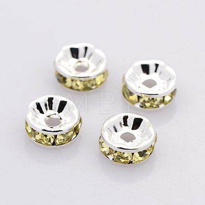 Brass Grade A Rhinestone Spacer Beads RB-A014-Z7mm-13S-1