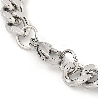 Non-Tarnish 201 Stainless Steel Cuban Link Chain Bracelets for Women and Men BJEW-F473-04P-02-1