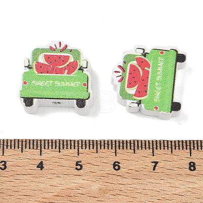 Summer Themed Printed Wood Beads WD-CBAA998-A05-1