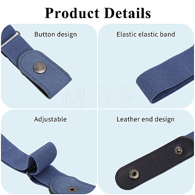 CHGCRAFT 4Pcs 4 Colors Polyester No Buckle Invisible Elastic Stretch Belt AJEW-CA0004-18-1