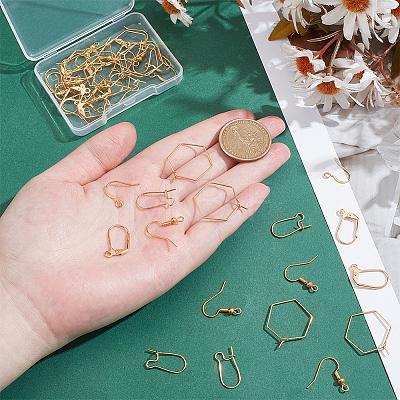 Brass Earring Hooks & Leverback Earring Findings KK-ME0002-48-1