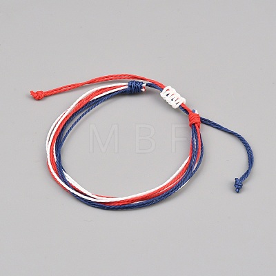 Bohemian Adjustable Waxed Cord Braided Bracelets for Women Men BJEW-WH0012-97-1