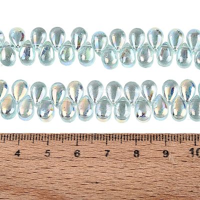 Electroplate Transparent Glass Beads Strands EGLA-N057-01A-02-1