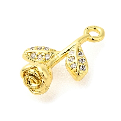 Rack Plating Brass Micro Pave Cubic Zirconia Pendants KK-S396-48G-1