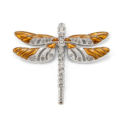 Platinum Alloy Enamel Dragonfly Big Pendants ENAM-J033-09P-1