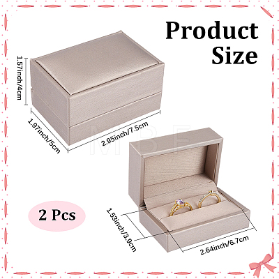 PU Leather Jewelry Couple Ring Packing Boxes CON-CL0001-27A-1