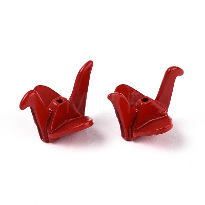 Rack Plating Spray Painted Alloy Beads PALLOY-T091-31E-1