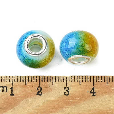 Two Tone Glass European Beads GPDL-K003-01F-1