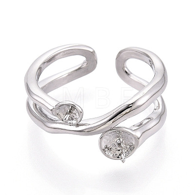 Brass Cuff Ring Settings X-KK-T076-58P-1