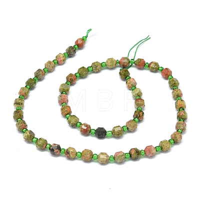 Natural Unakite Beads Strands G-O201B-15-1